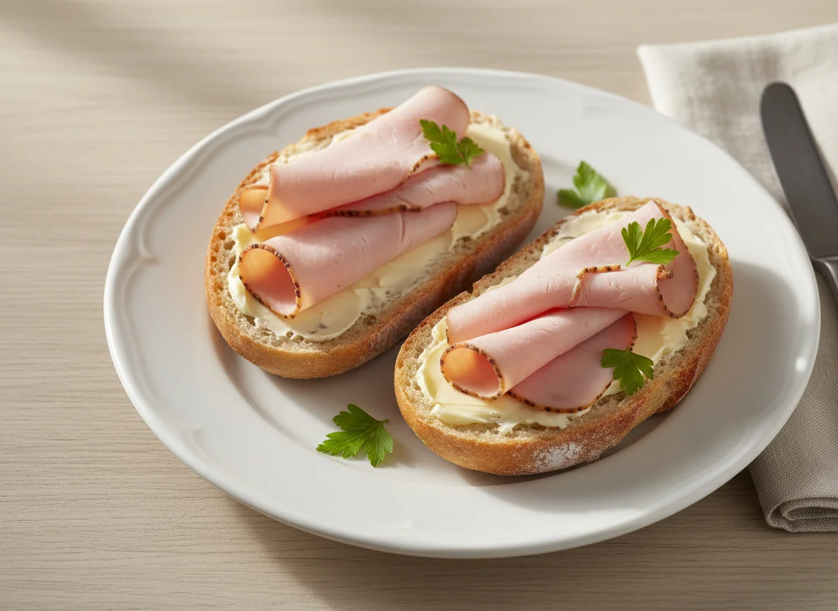 Brötchen mit Putenbrustaufschnitt photo