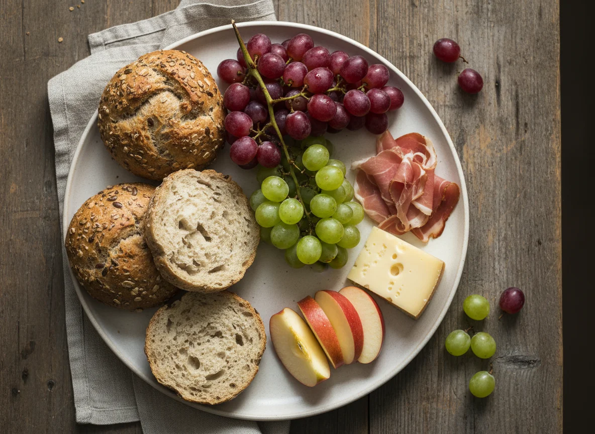 Brotzeit mit Obst photo