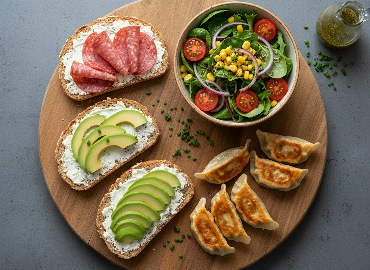 Brotzeit mit Salat und Dumplings photo