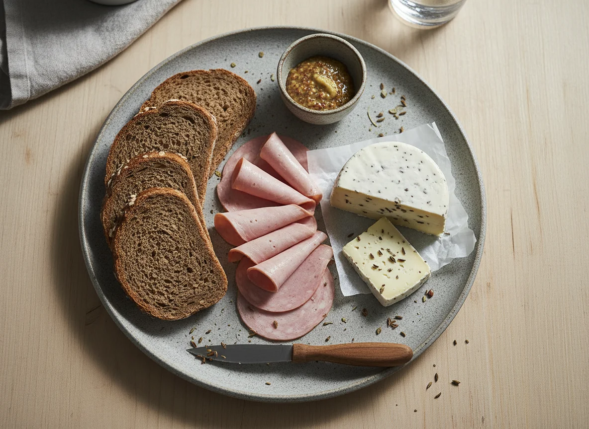 Brotzeit mit Wurst und Käse photo