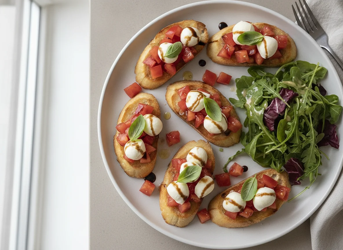 Bruschetta mit Beilagensalat photo