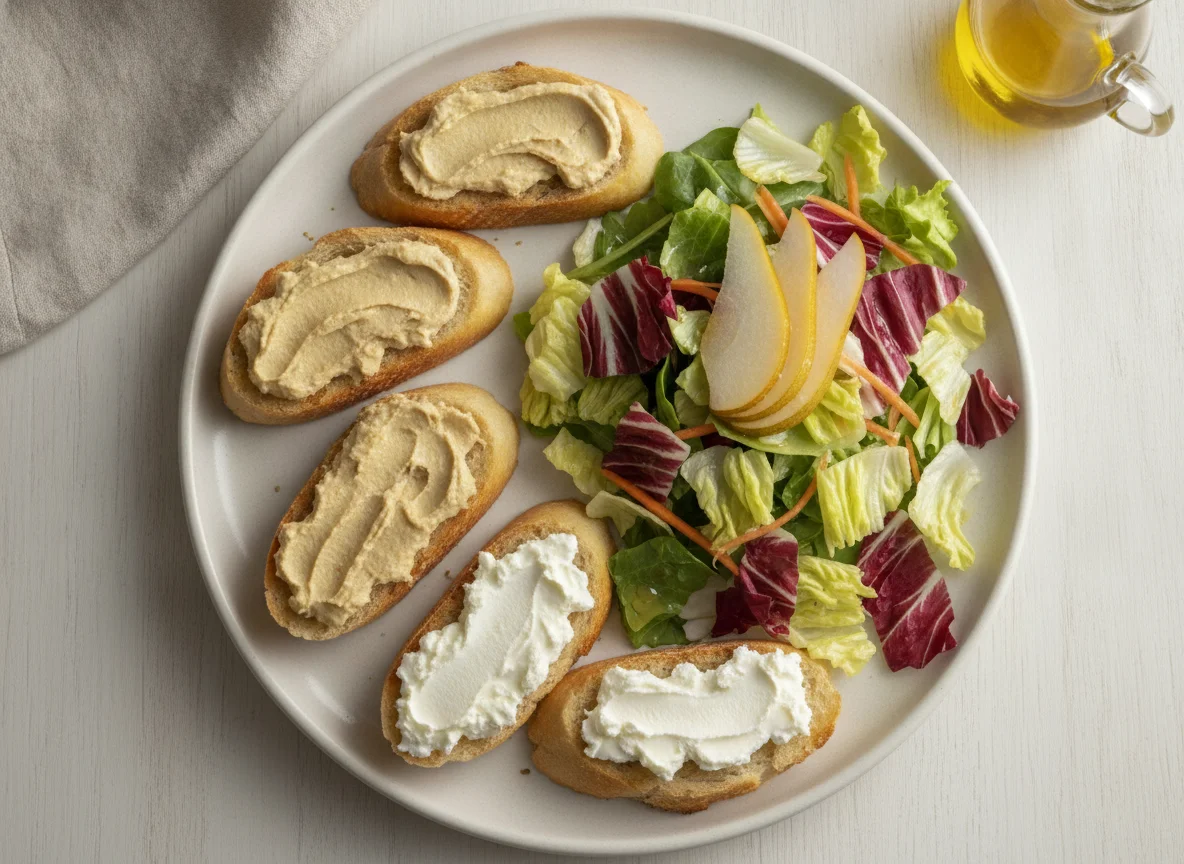 Bruschetta mit gemischtem Salat photo