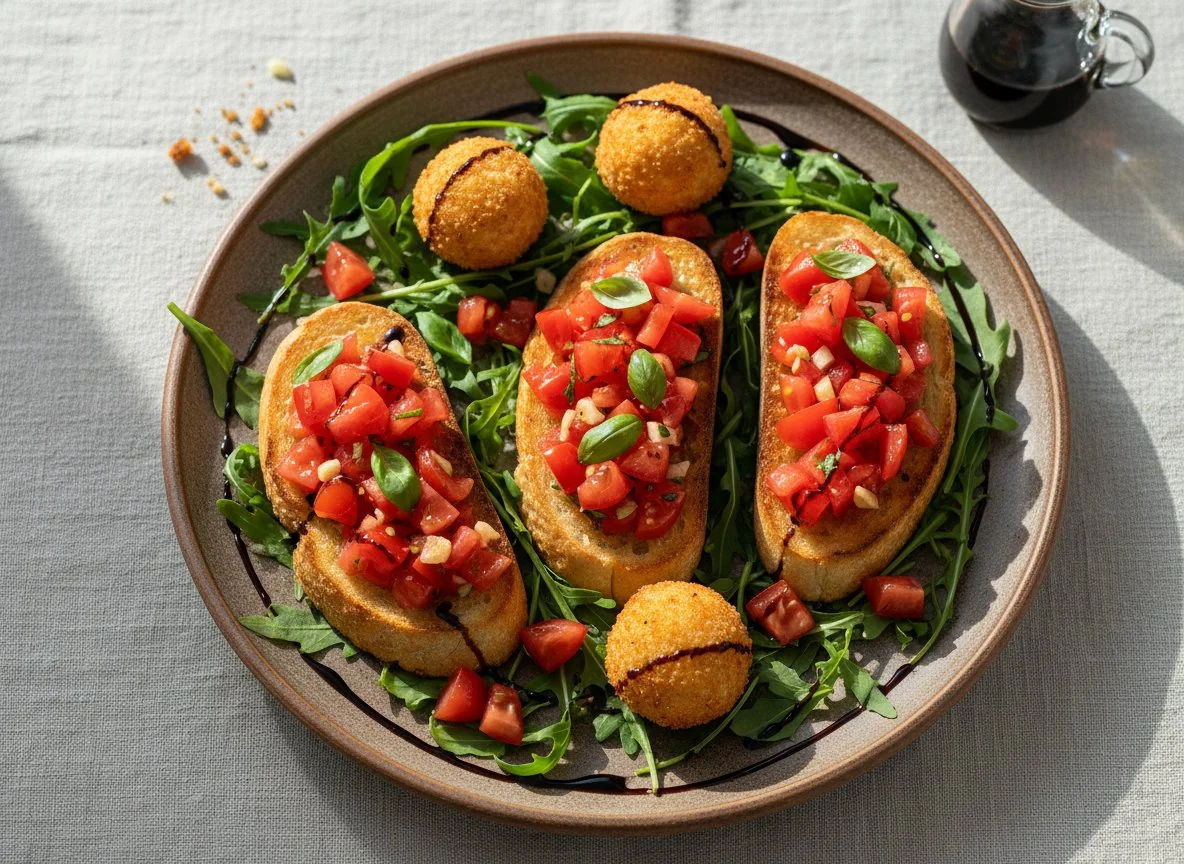 Bruschetta mit Rucola und Balsamico photo