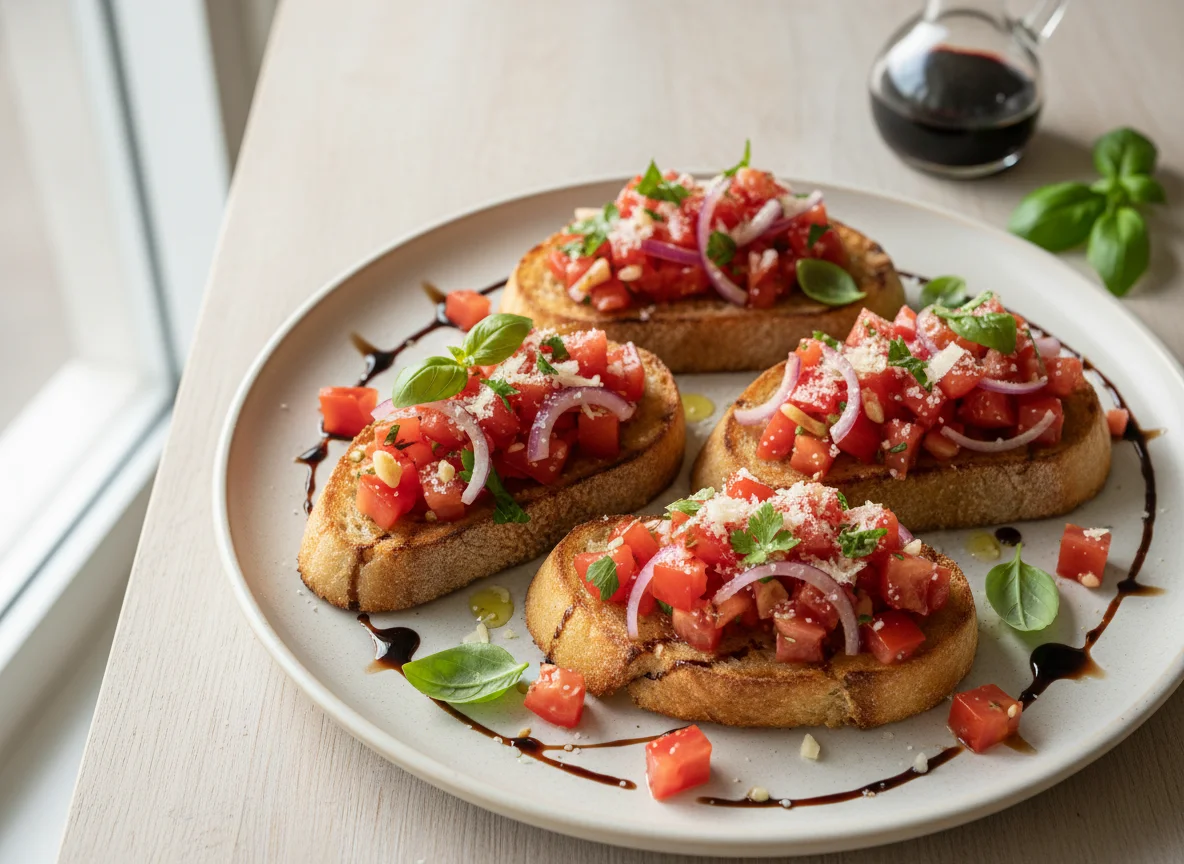 Bruschetta mit Tomaten und Balsamico photo