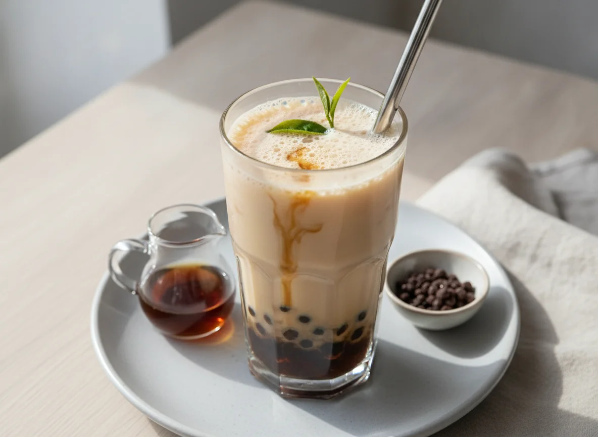 Bubble Tea (Milchtee mit Tapiokaperlen) photo
