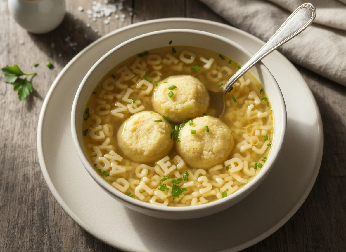 Buchstabensuppe mit Klößchen photo