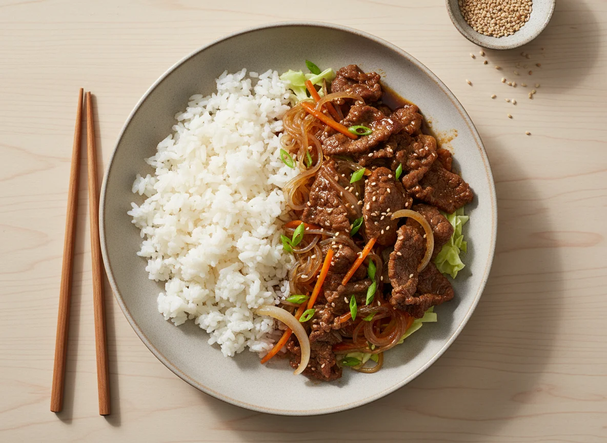 Bulgogi mit Reis photo