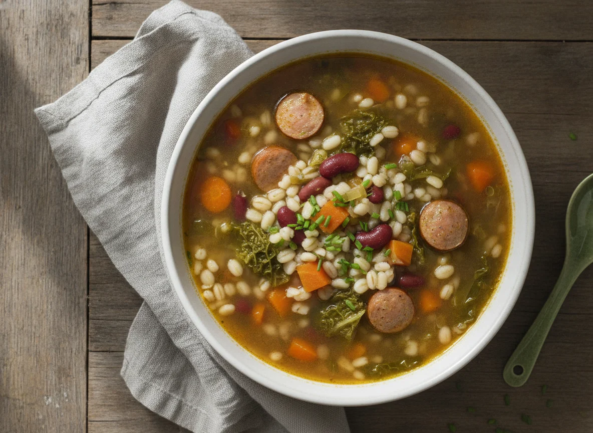 Bündner Gerstensuppe mit Wienerli photo