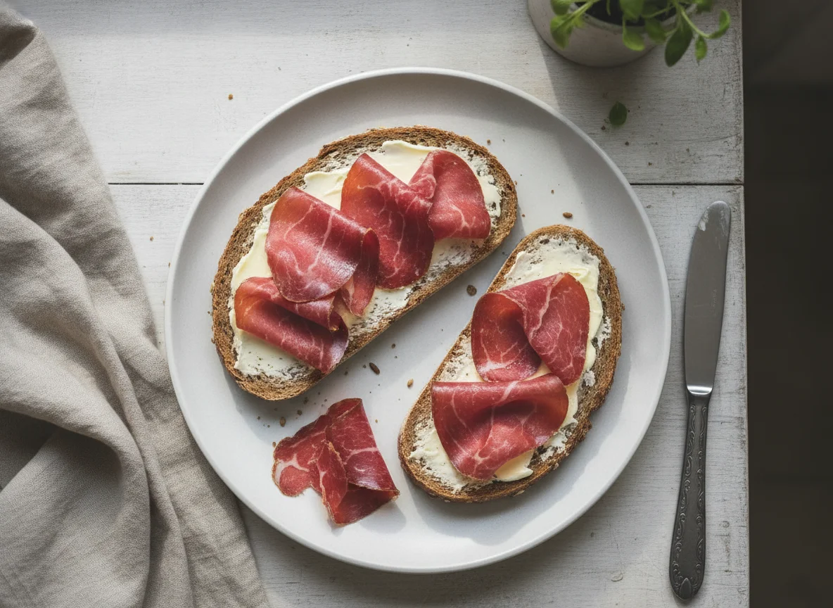 Bündnerfleisch auf Vollkornbrot photo