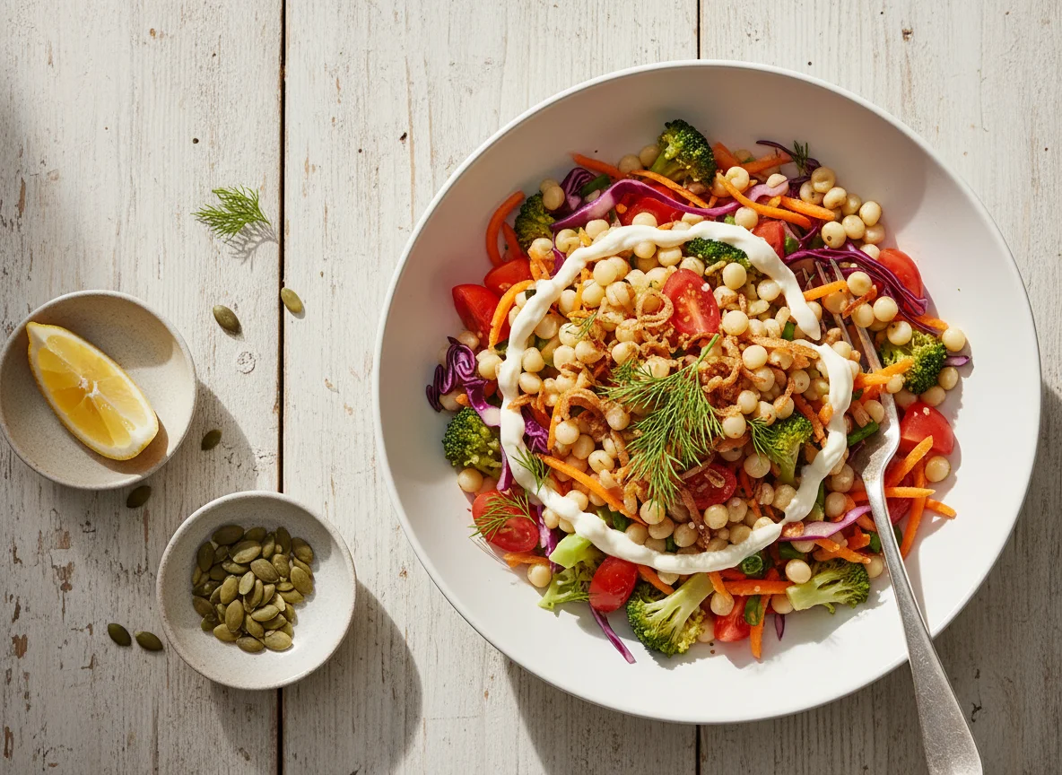 Bunte Salat Bowl mit Couscous photo