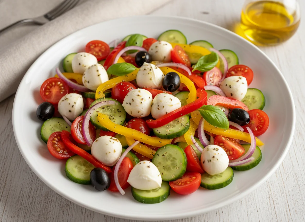Bunter Salat mit Mozzarella photo
