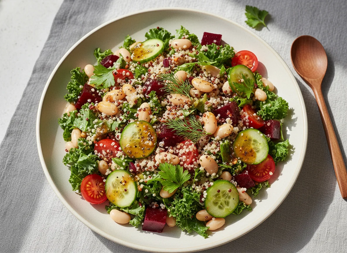 Bunter Salat mit Quinoa und Bohnen photo