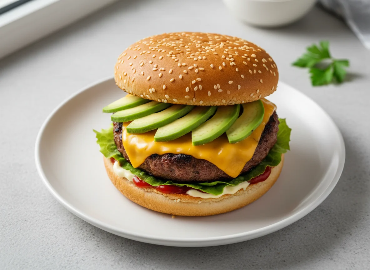 Burger mit Avocado photo