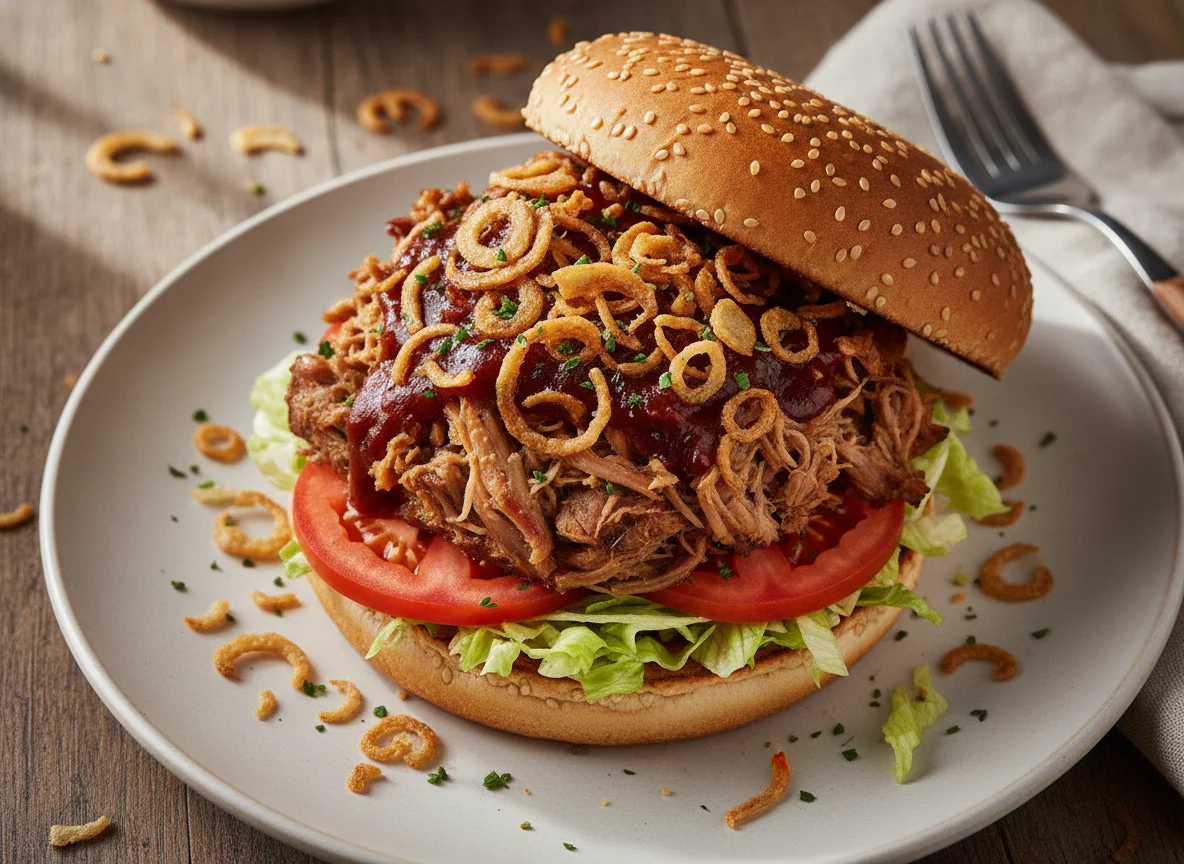 Burger mit Pulled Pork photo