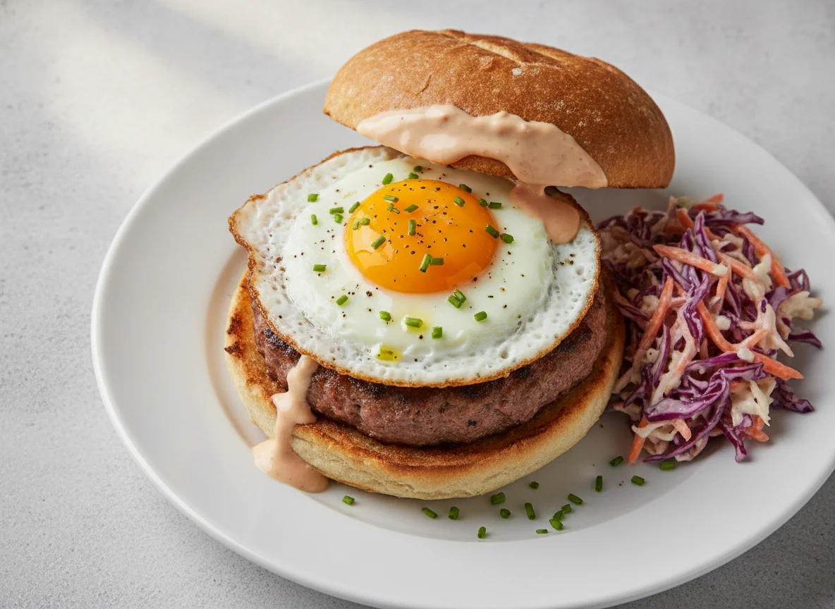 Burger mit Spiegelei photo