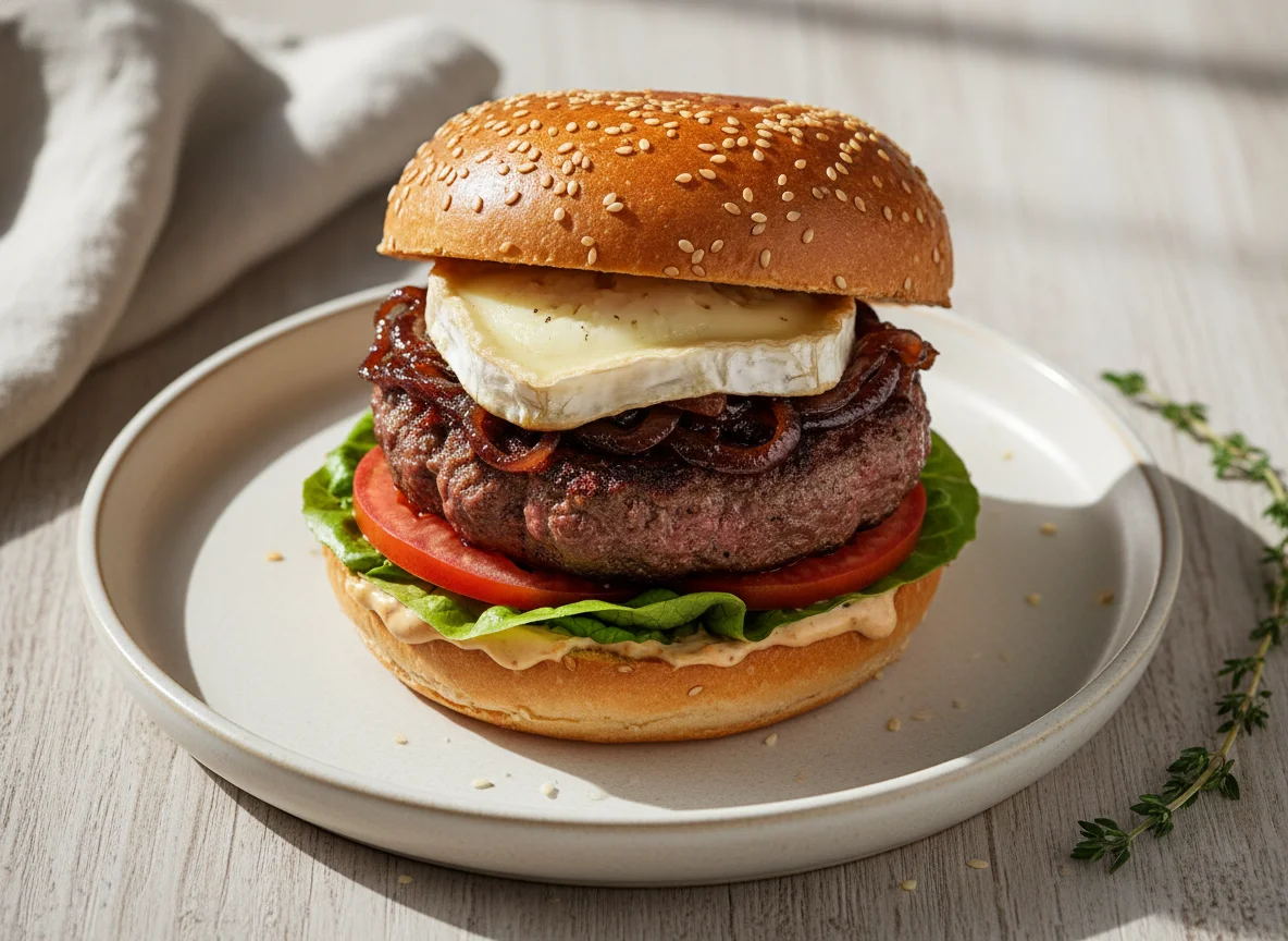 Burger mit Ziegenkäse photo