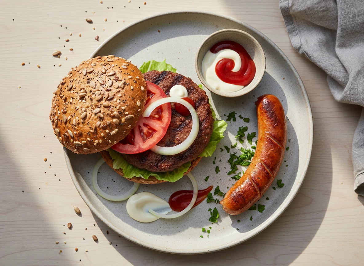 Burger und Wurst photo