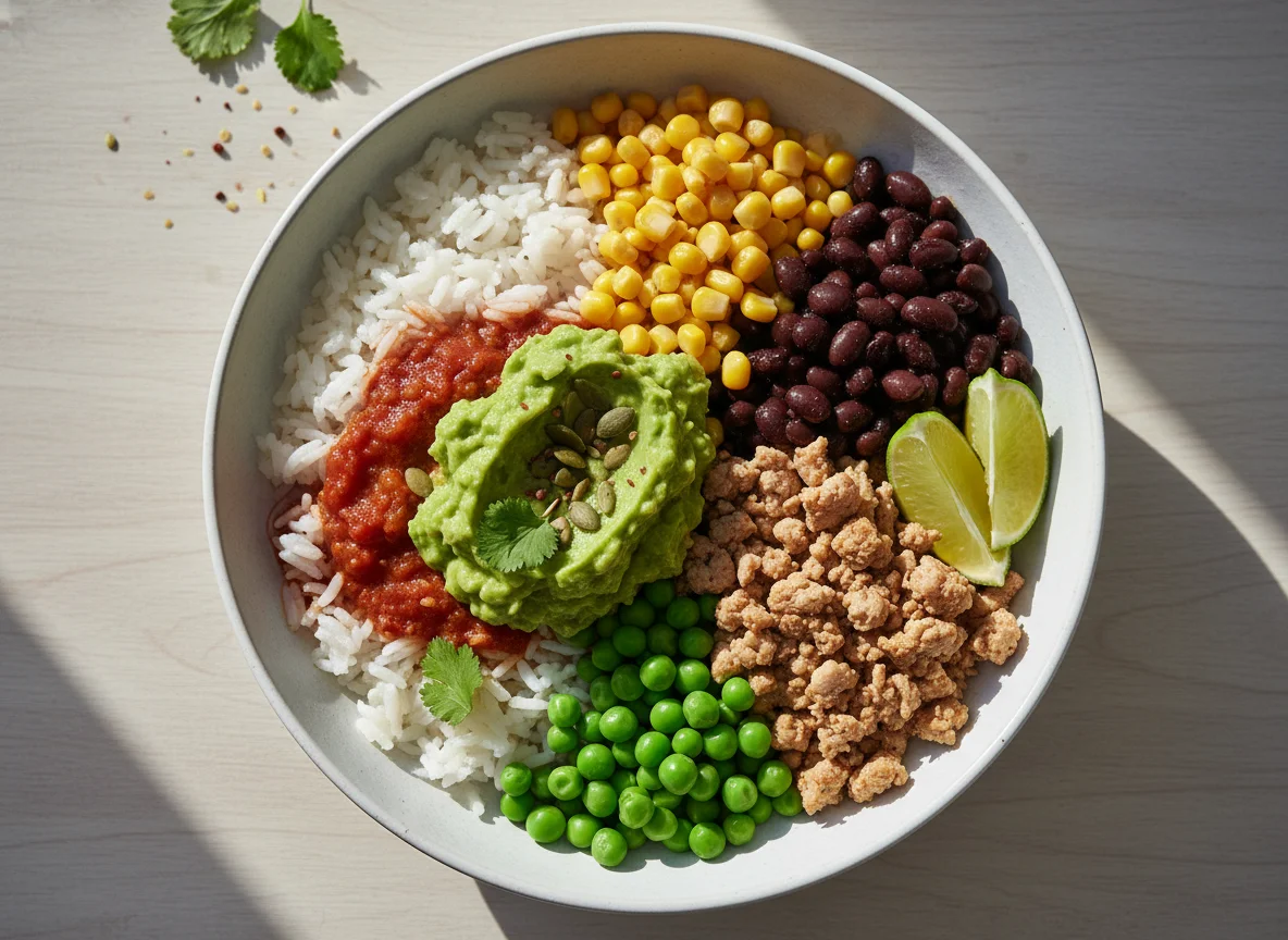 Burrito Bowl mit Guacamole photo