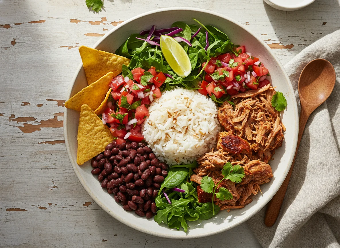 Burrito Bowl mit Pulled Pork photo