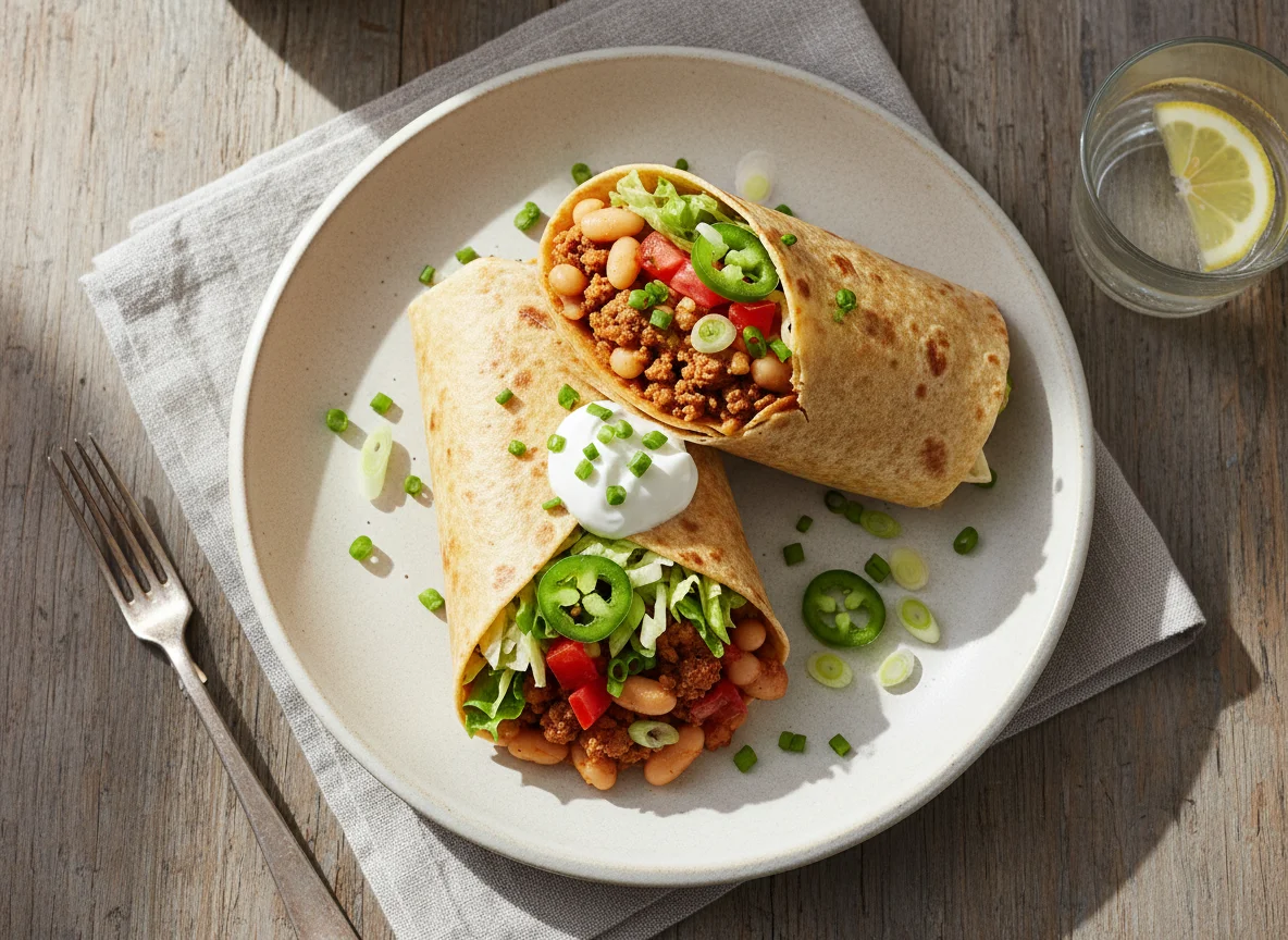 Burrito mit Bohnen und Gemüse photo