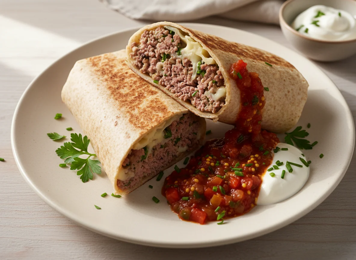 Burrito mit Hackfleisch photo