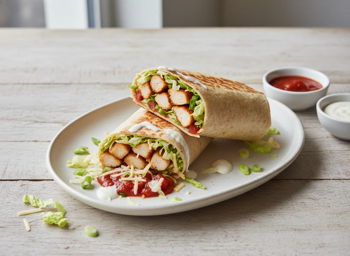 Burrito mit Hähnchen und Käse photo