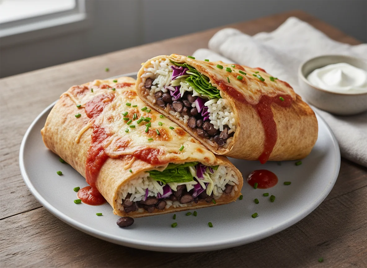 Burrito mit Reis und Bohnen photo