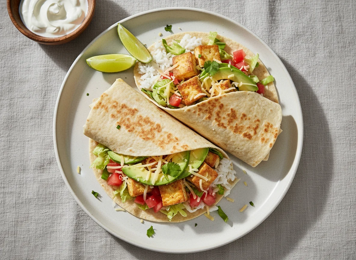 Burrito mit Tofu und Gemüse photo