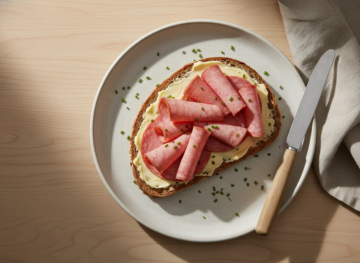 Butterbrot mit Wurst photo