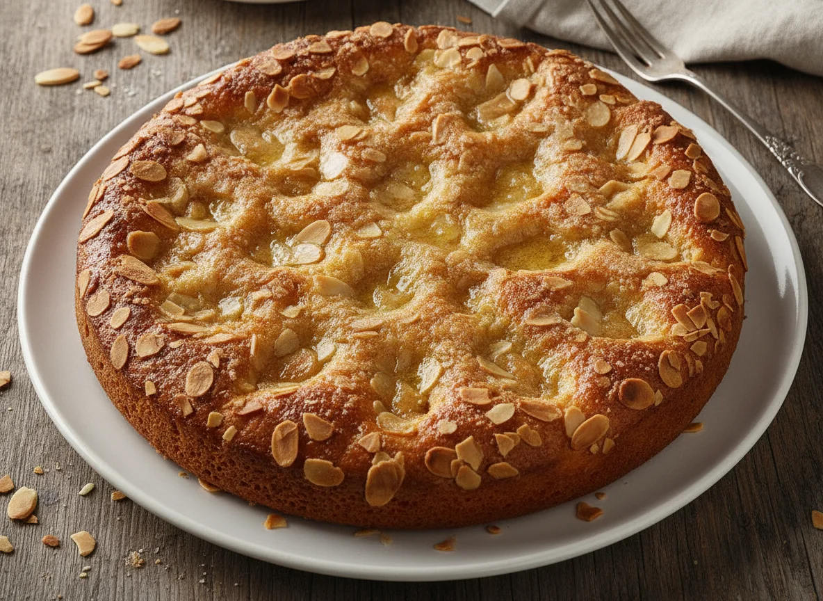 Butterkuchen mit Mandeln photo