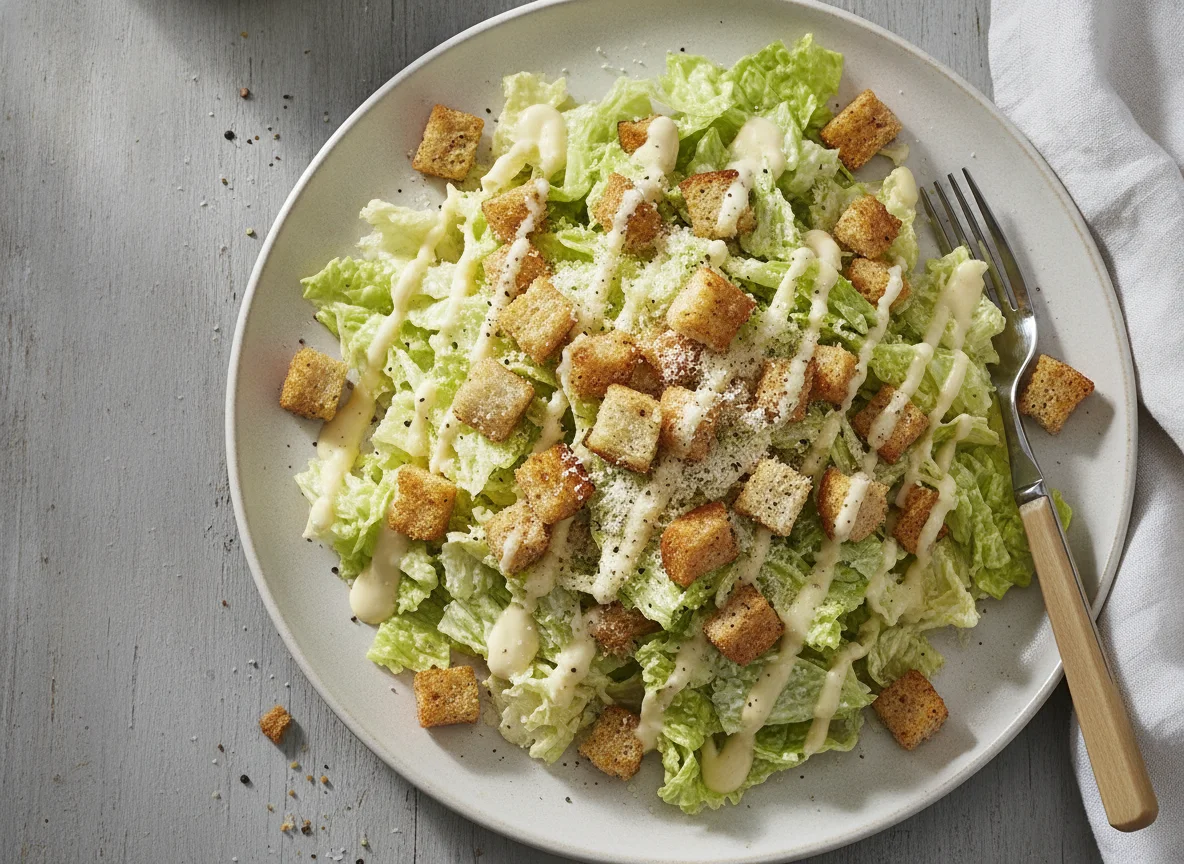 Caesar Salad mit Croutons photo