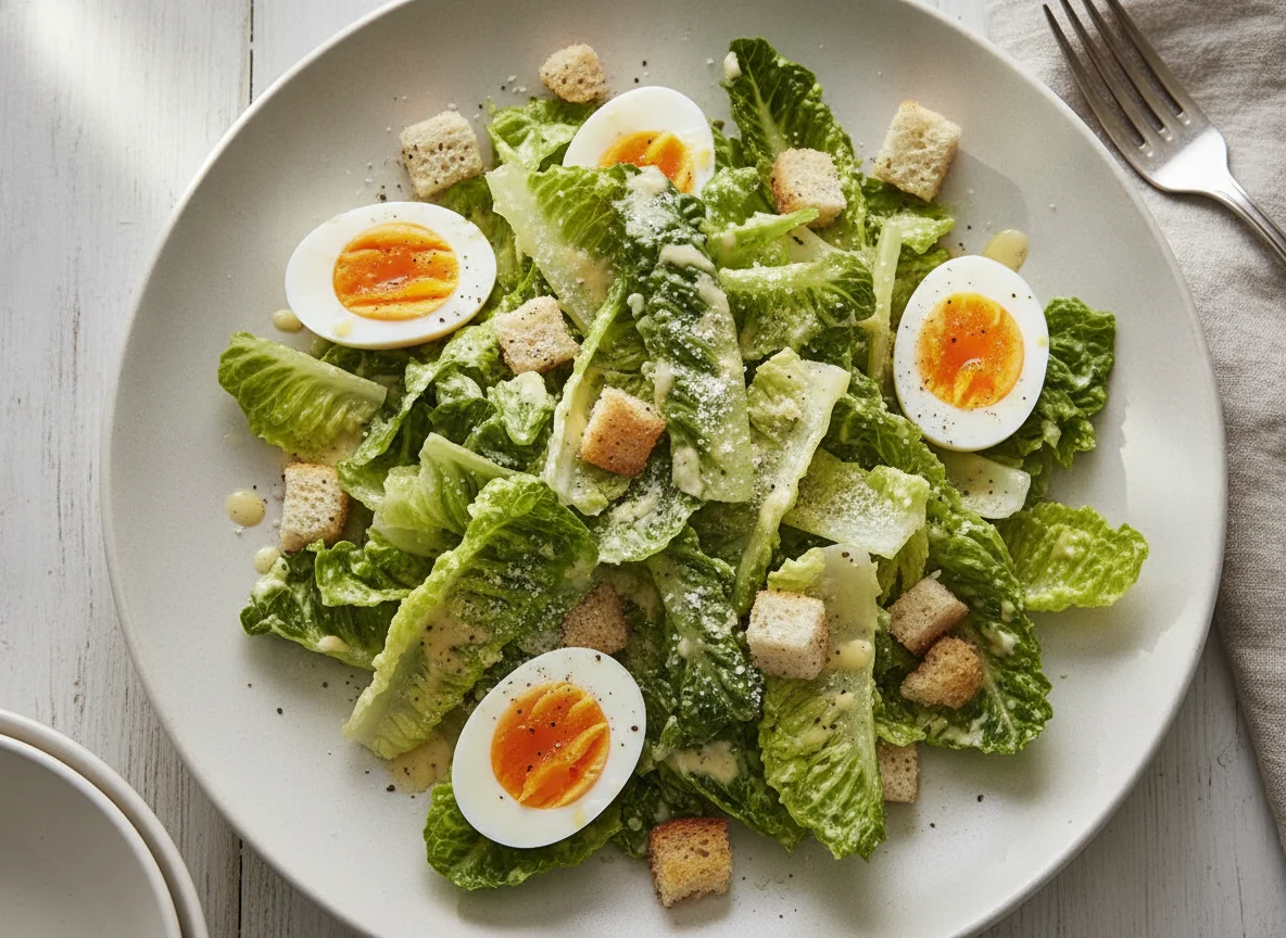 Caesar Salad mit Ei photo
