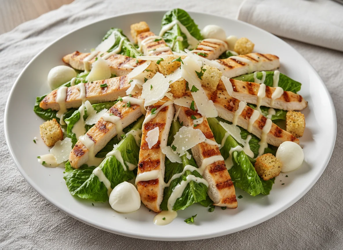 Caesar Salad mit gegrilltem Huhn photo