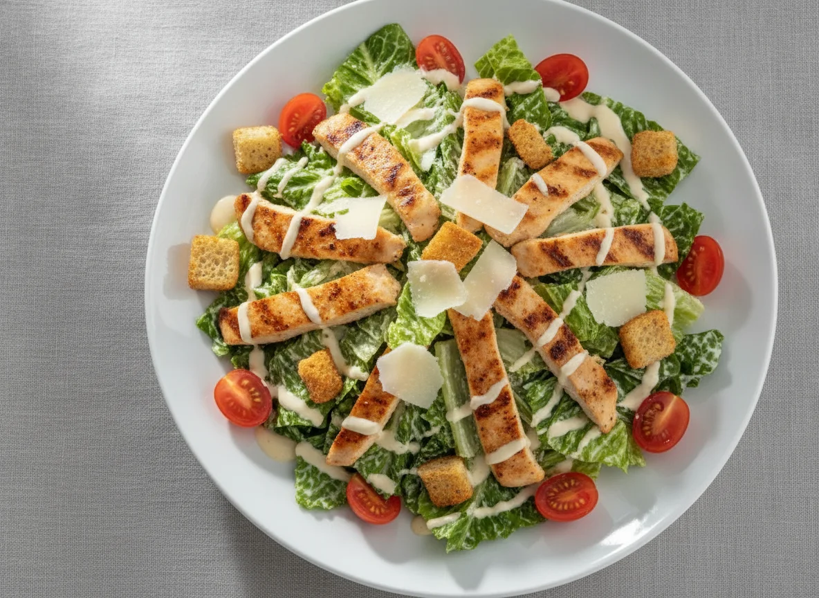 Caesar Salad mit gegrilltem Hühnchen photo