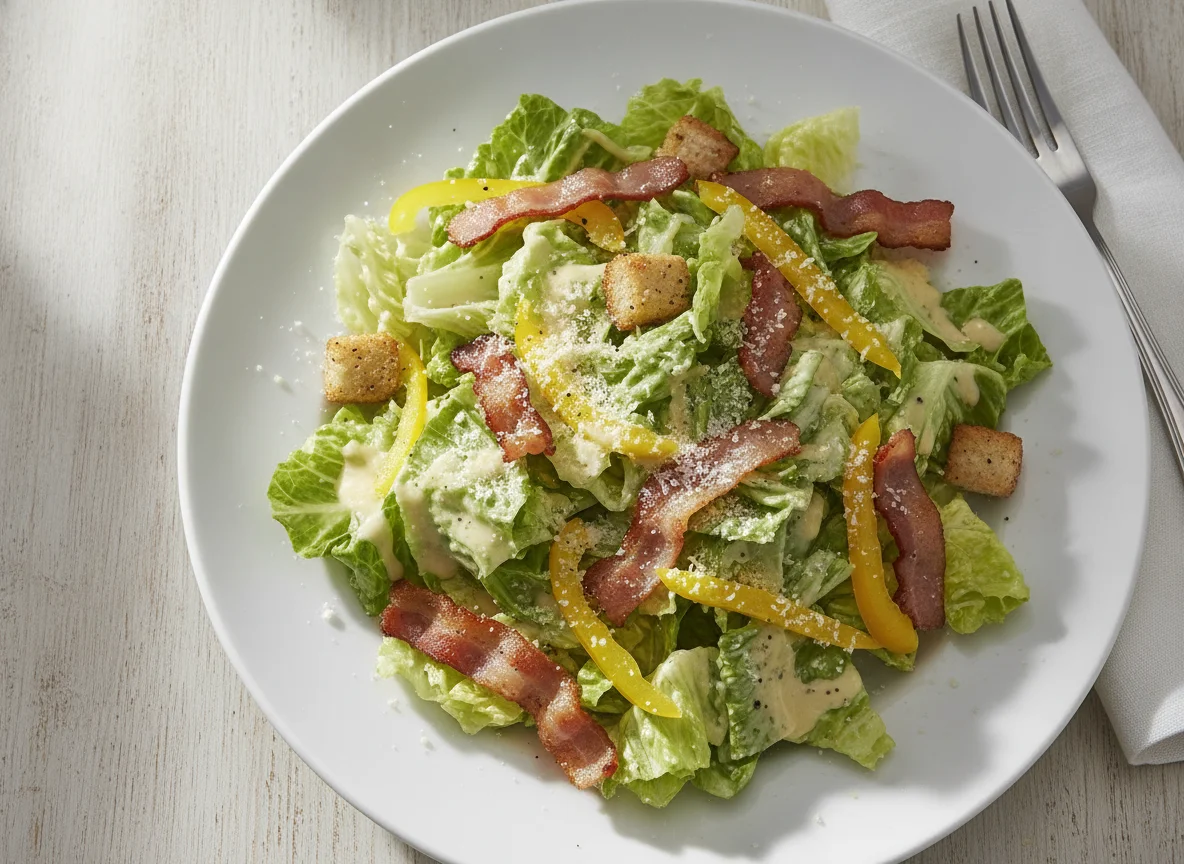 Caesar Salad mit Speck photo