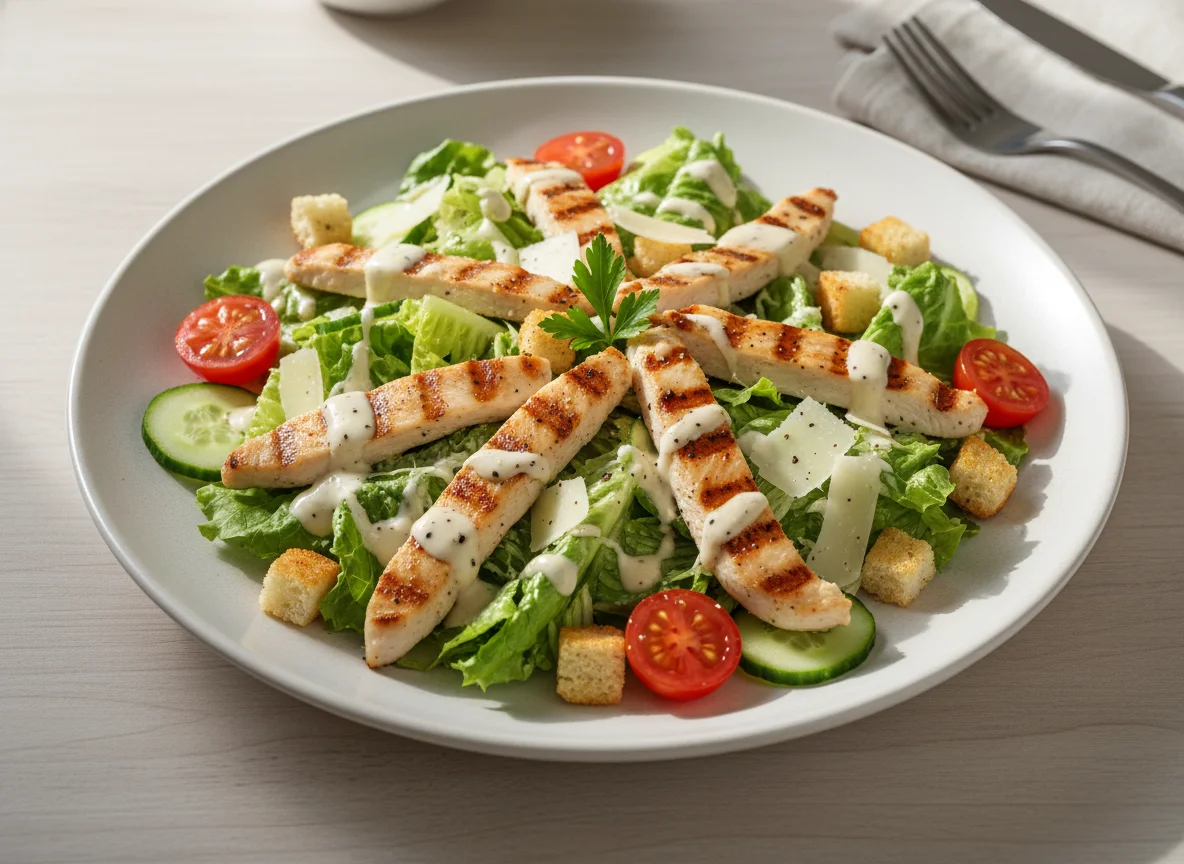 Caesar Salat mit Hähnchen photo