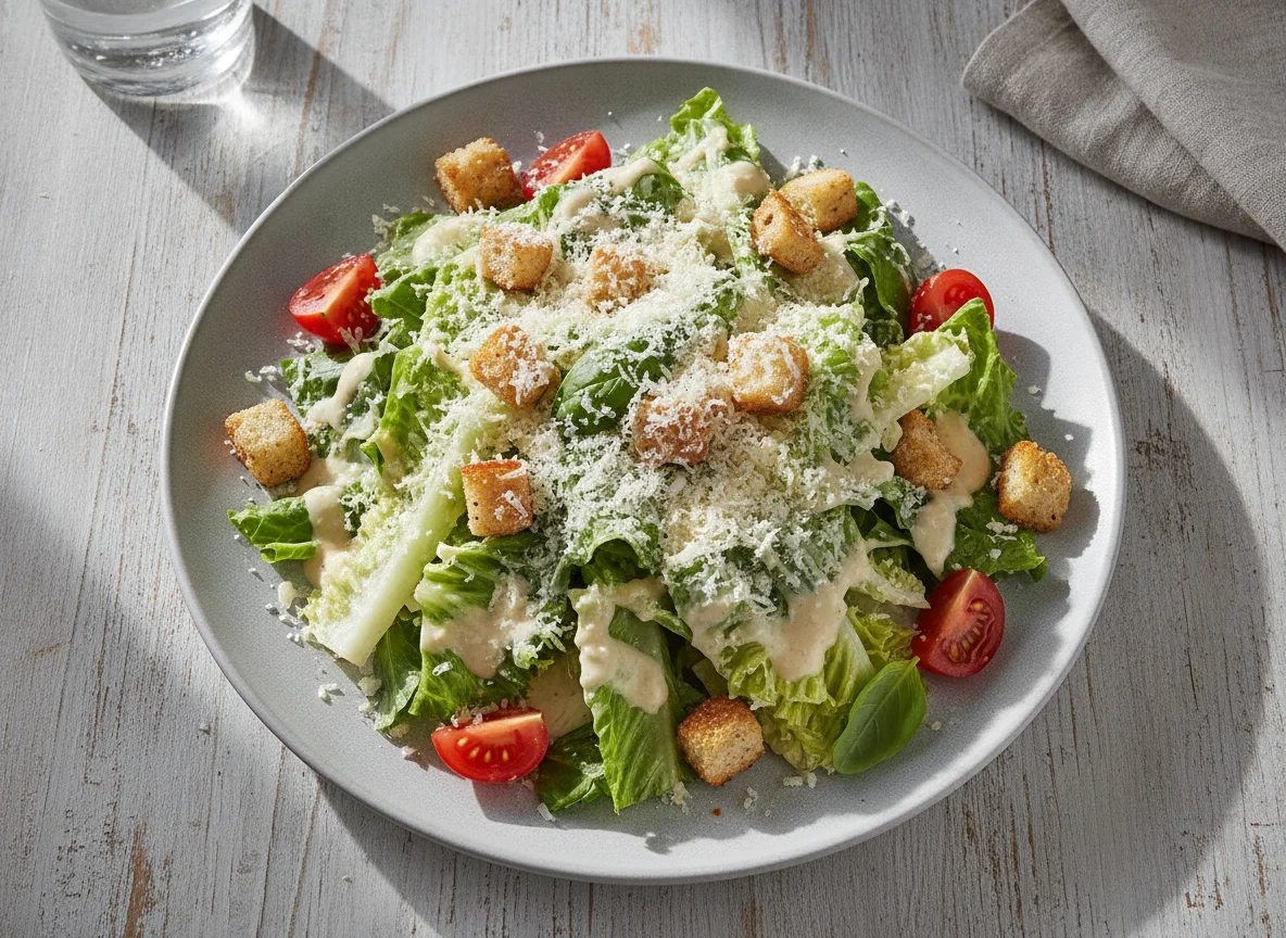 Caesar Salat mit Tomate photo