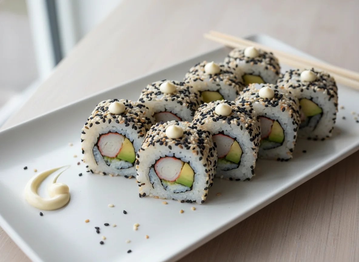 California Roll Sushi mit Sesam photo