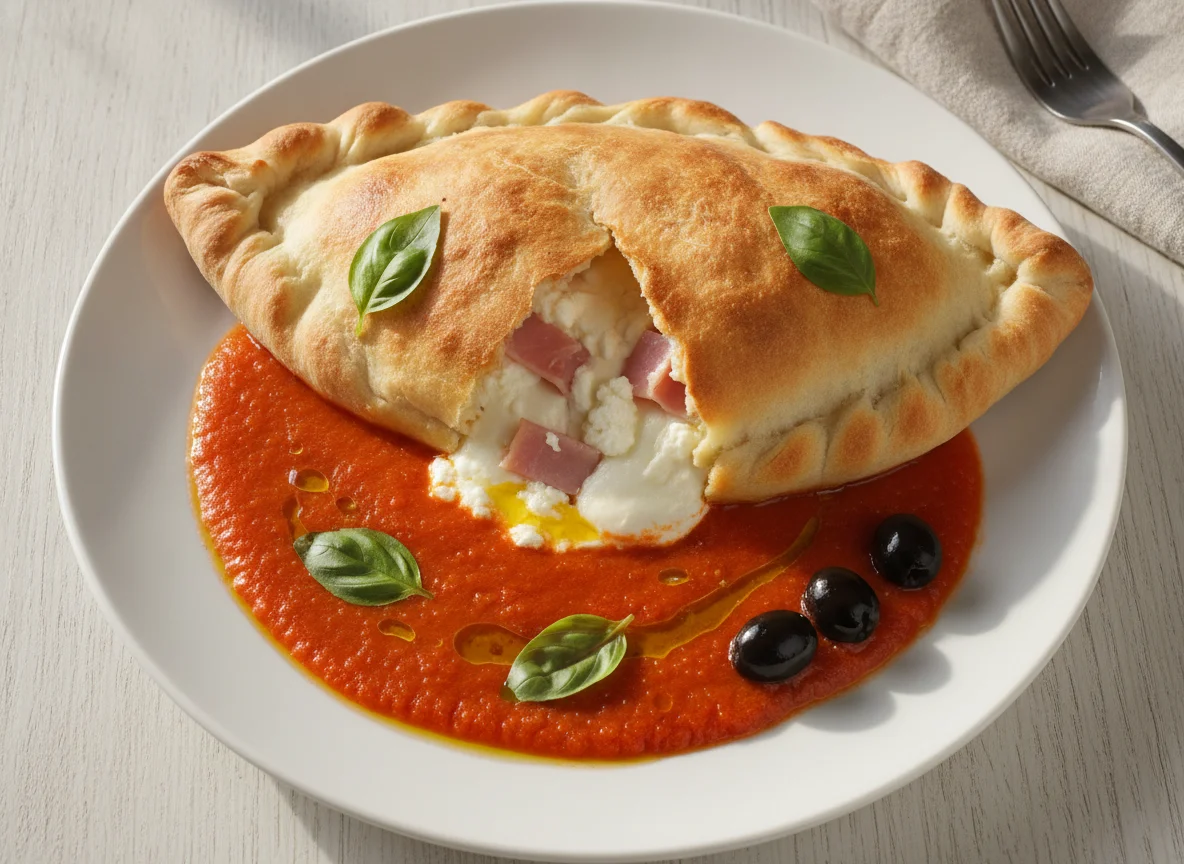 Calzone mit Tomatensauce photo