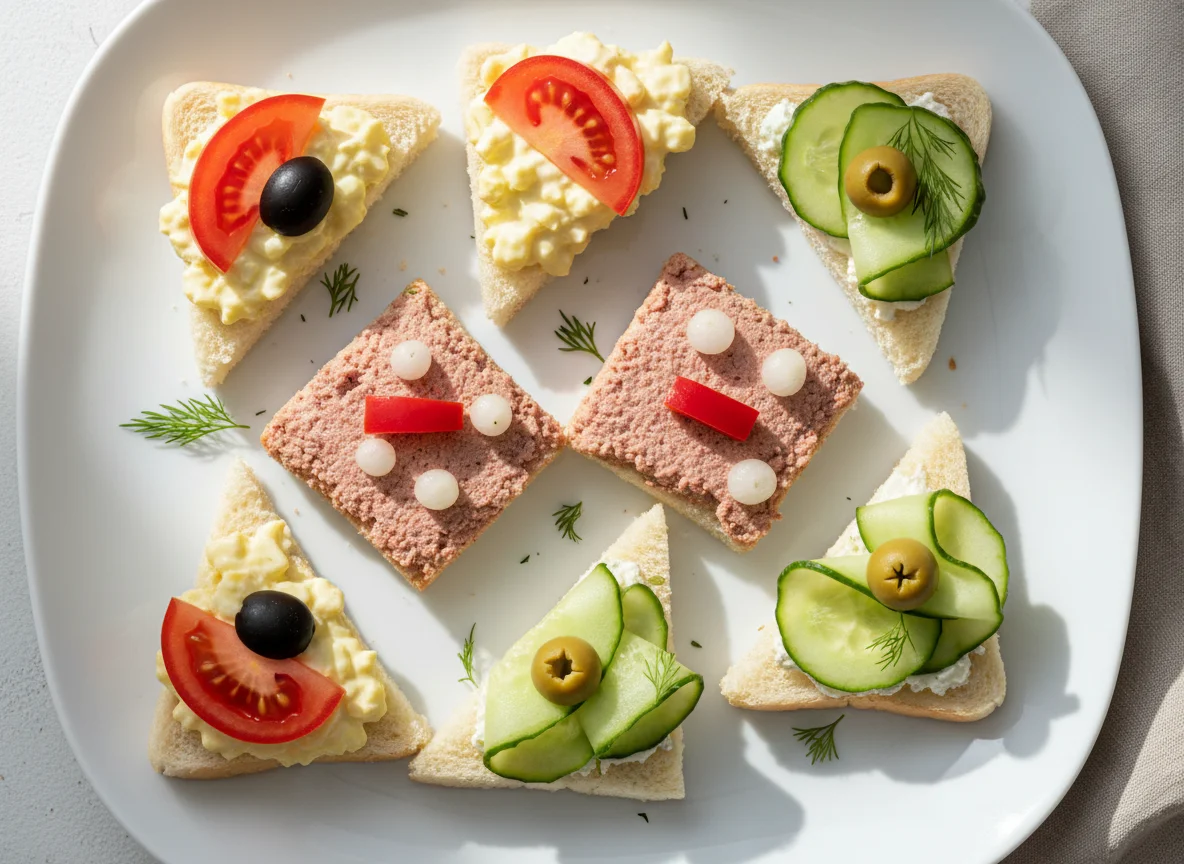 Canapés mit verschiedenen Belägen photo