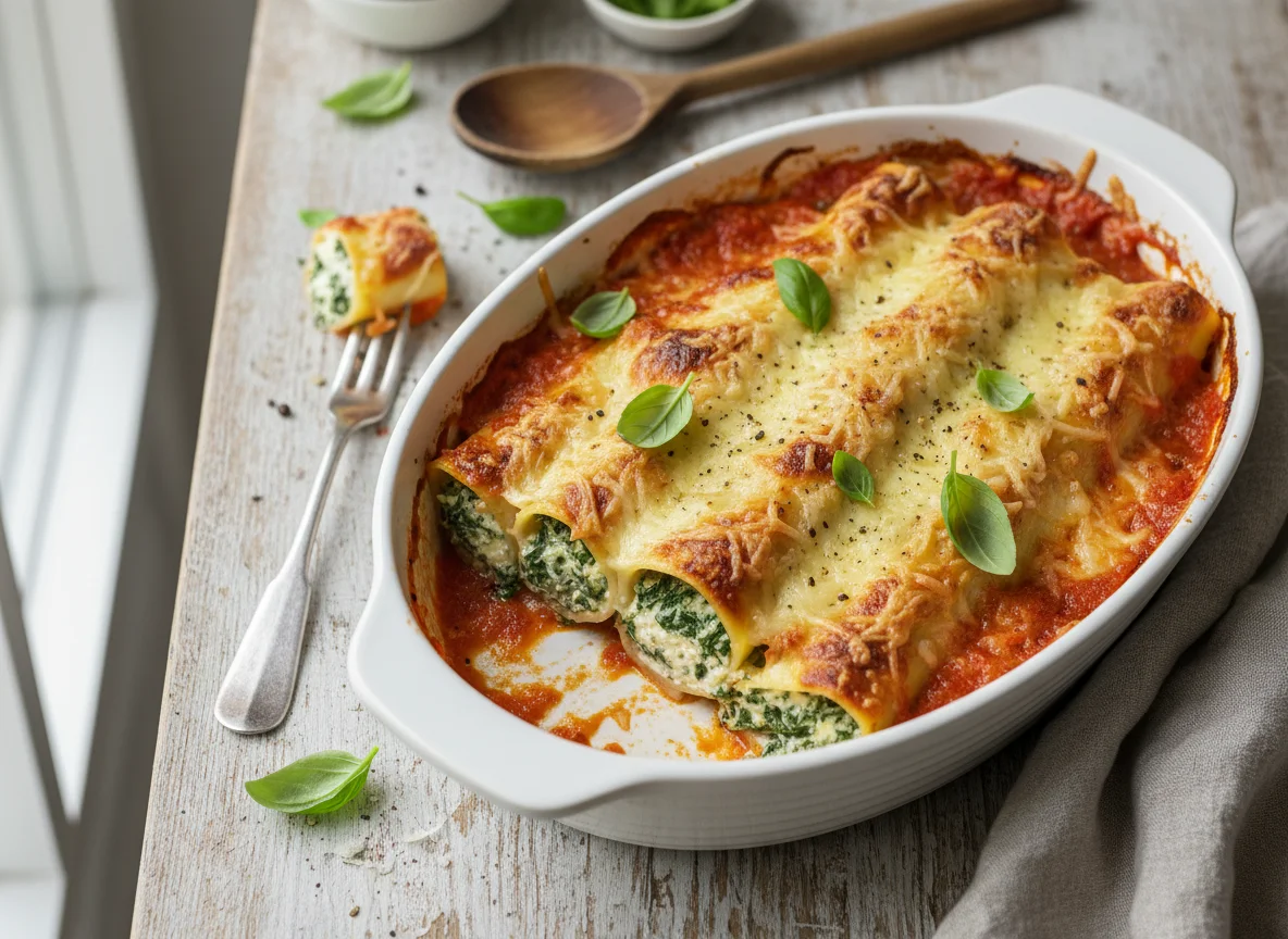Cannelloni mit Spinat und Ricotta photo