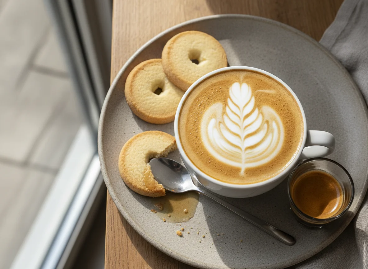 Cappuccino mit Guetzli photo