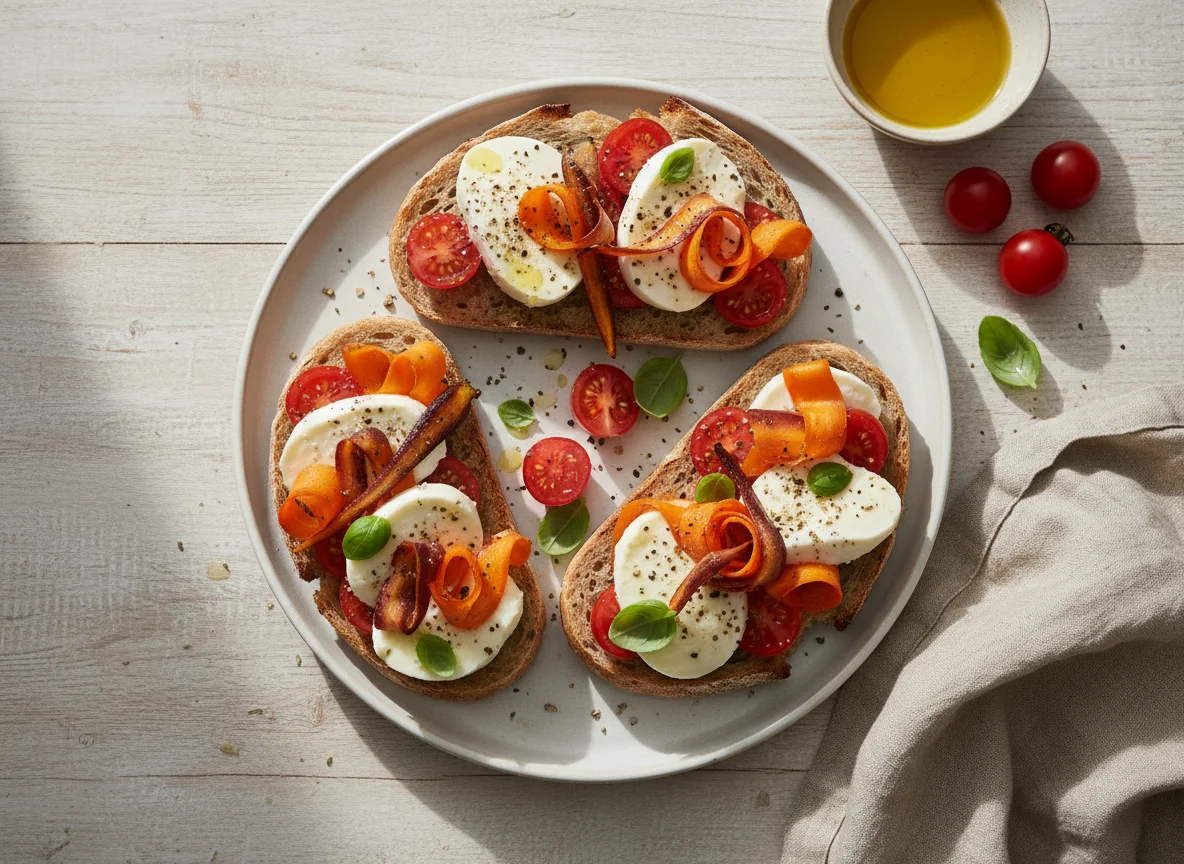 Caprese Brot mit Karotten photo