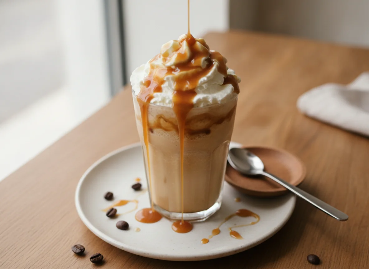 Caramel Frappuccino mit Schlagsahne photo