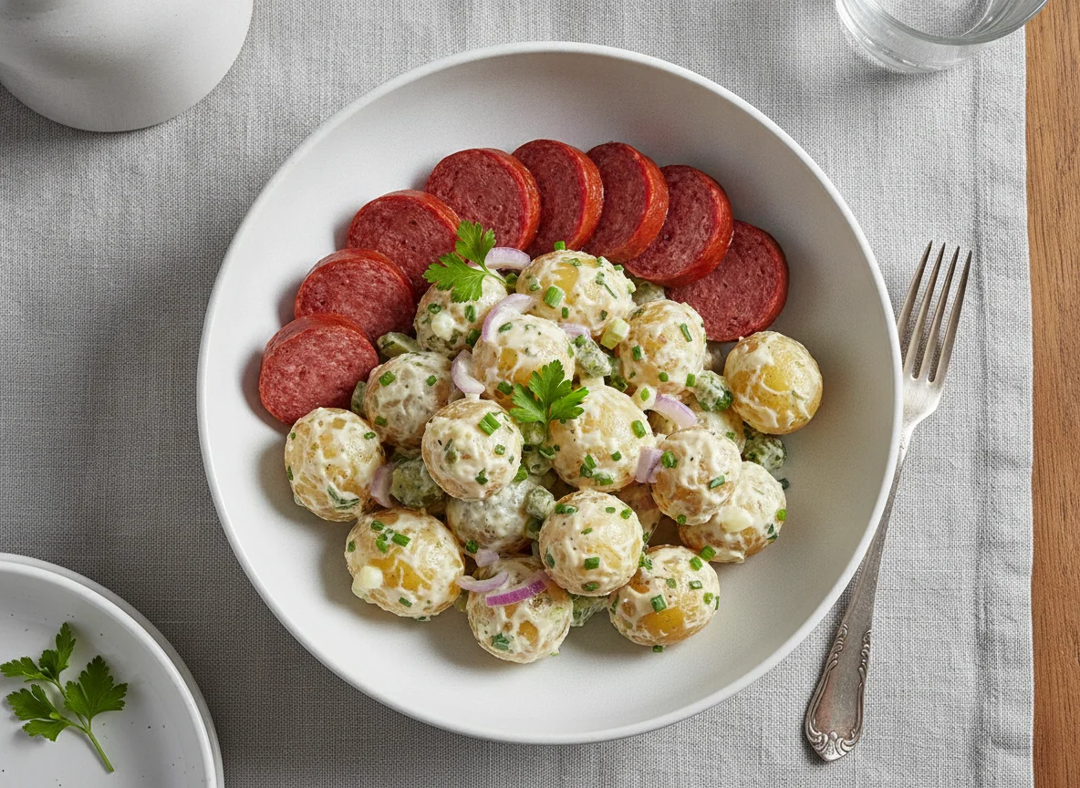 Cervelat mit Kartoffelsalat photo