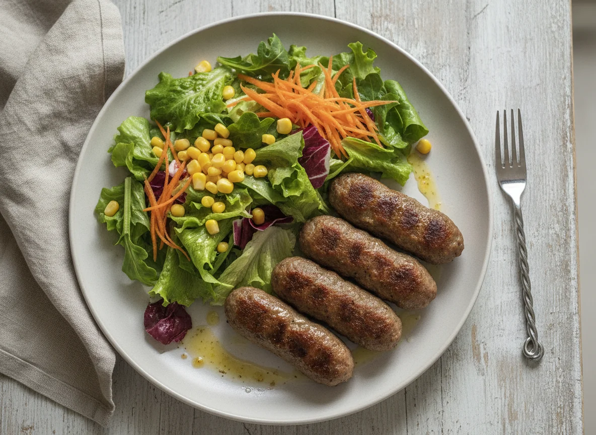 Cevapcici mit gemischtem Salat photo