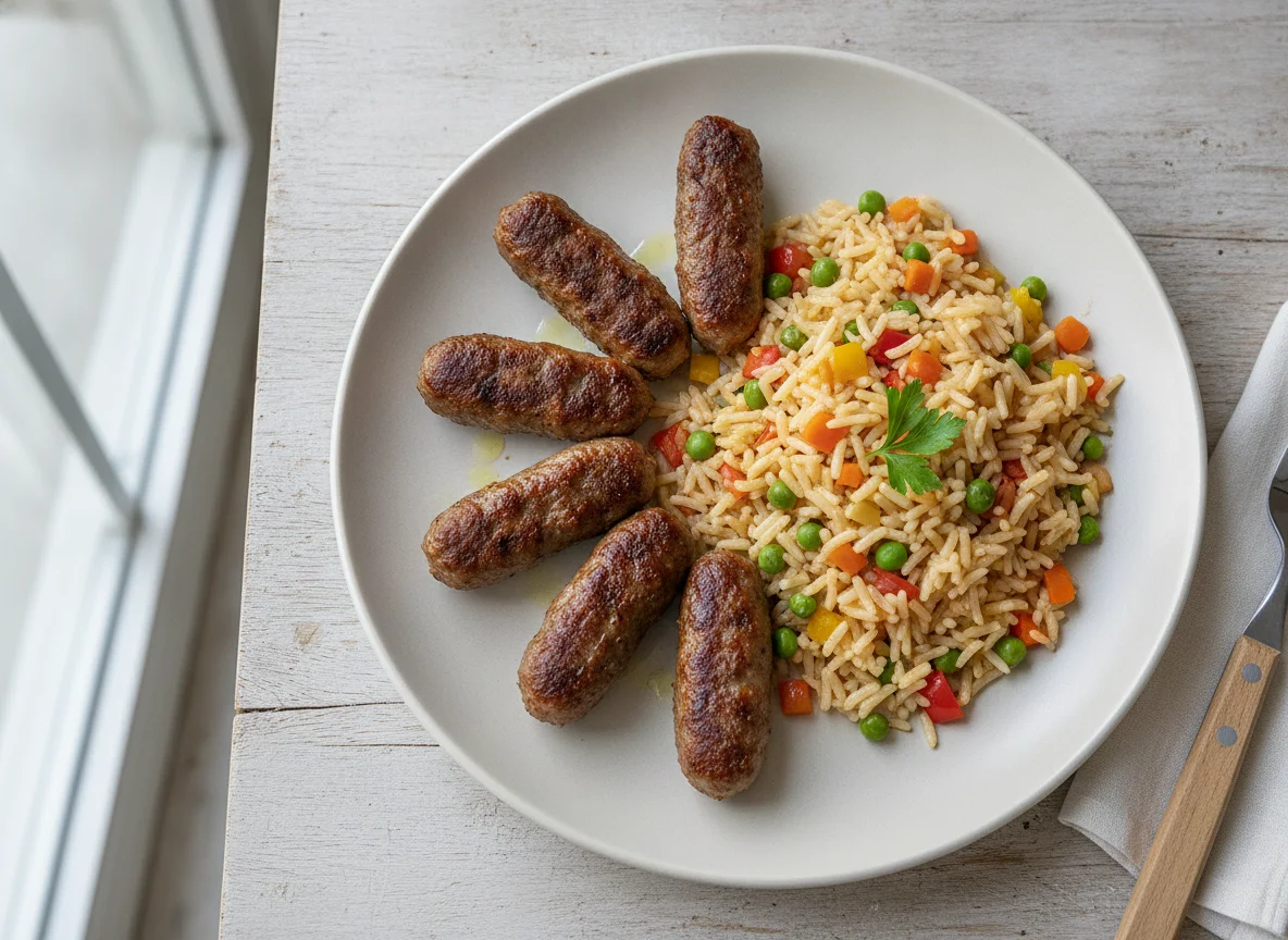 Cevapcici mit Gemüsereis photo