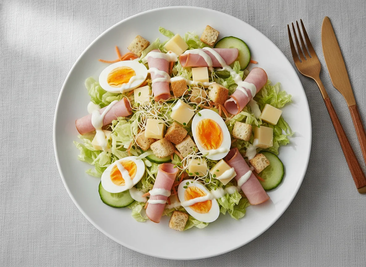 Chef Salat mit Schinken, Käse und Ei photo