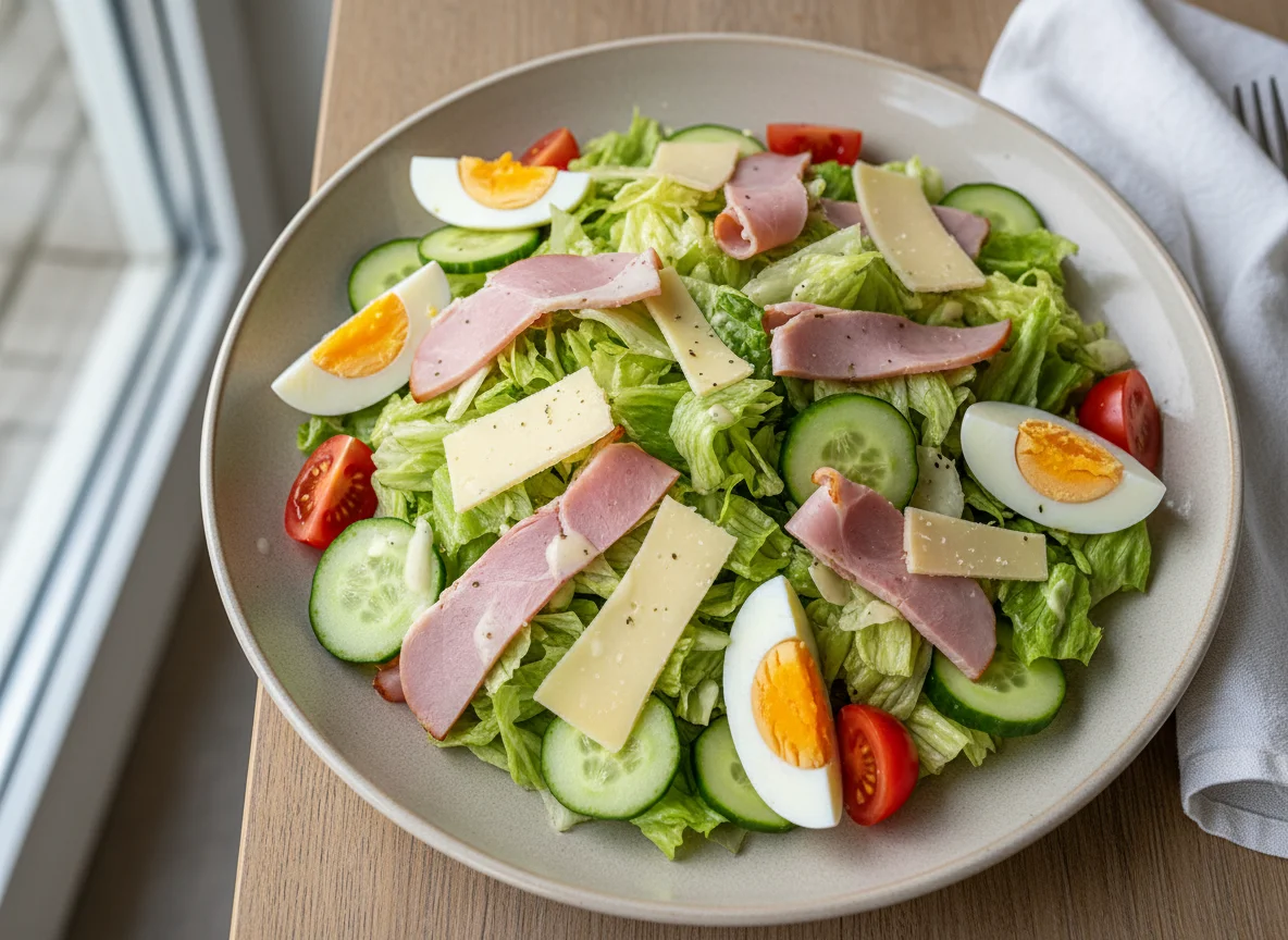 Chef-Salat mit Schinken, Ei und Käse photo