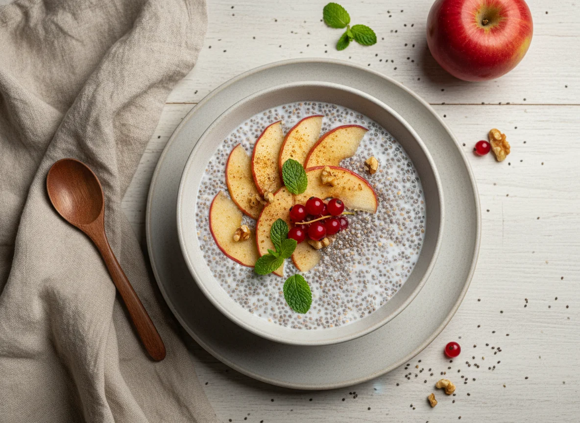 Chiapudding mit Apfel photo